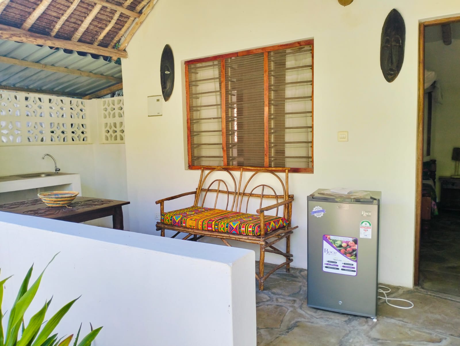 For sale: Three solar-powered bungalows in Watamu, just 15 minutes from the beach. Each en-suite one-bedroom chalet features stylish furnishings, a kitchenette, and shares a lush garden with a gazebo. Secure parking for three cars and priced at 13.5M ONO, offering excellent investment potential.