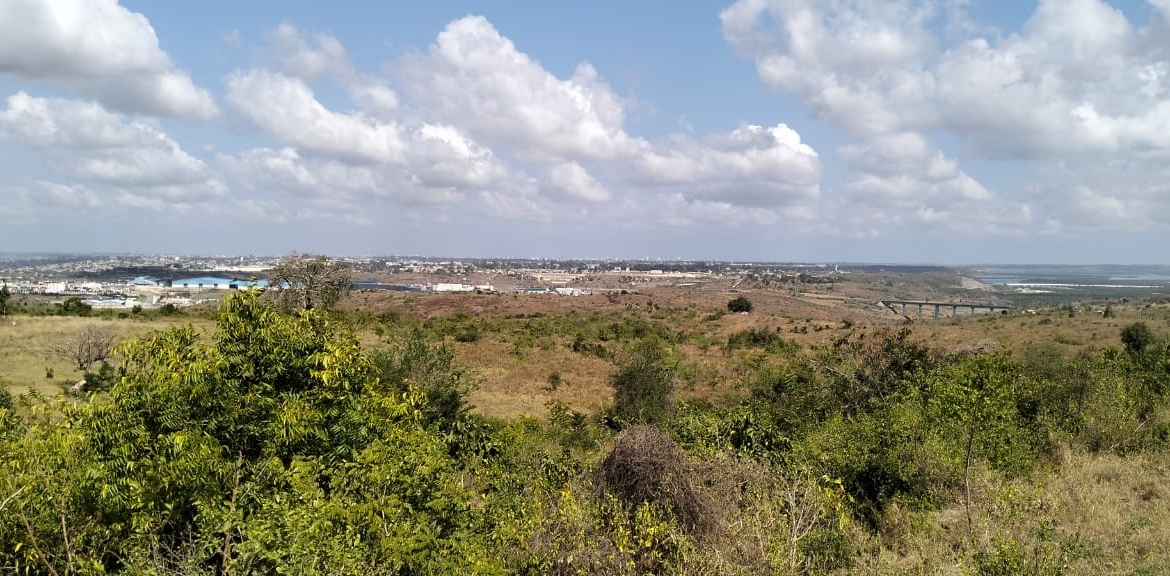 4.86 acres in Mazeras (Bonje), 1.2km off Mombasa Road. Solid rock, all-weather access, 3-phase power, panoramic Port Reitz views. Asking KSh 30.2M. Contact Mkaazi.
