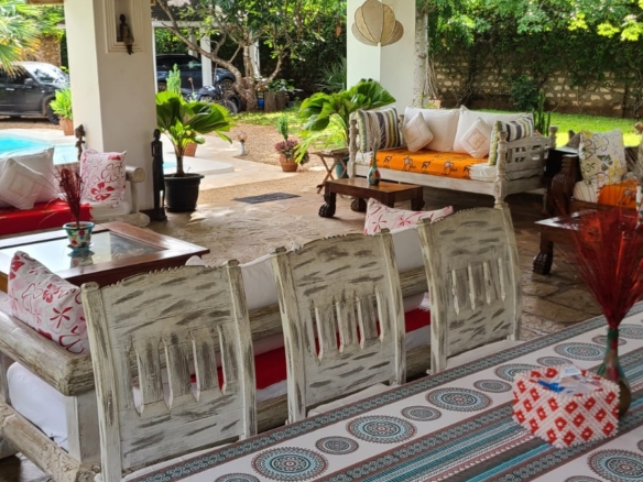 Exceptional short-stay villa for corporate retreats and private events. 5 ensuite bedrooms, pool, rooftop terrace and dedicated in-house chef. Contact Mkaazi Real Estate for packages and viewings.