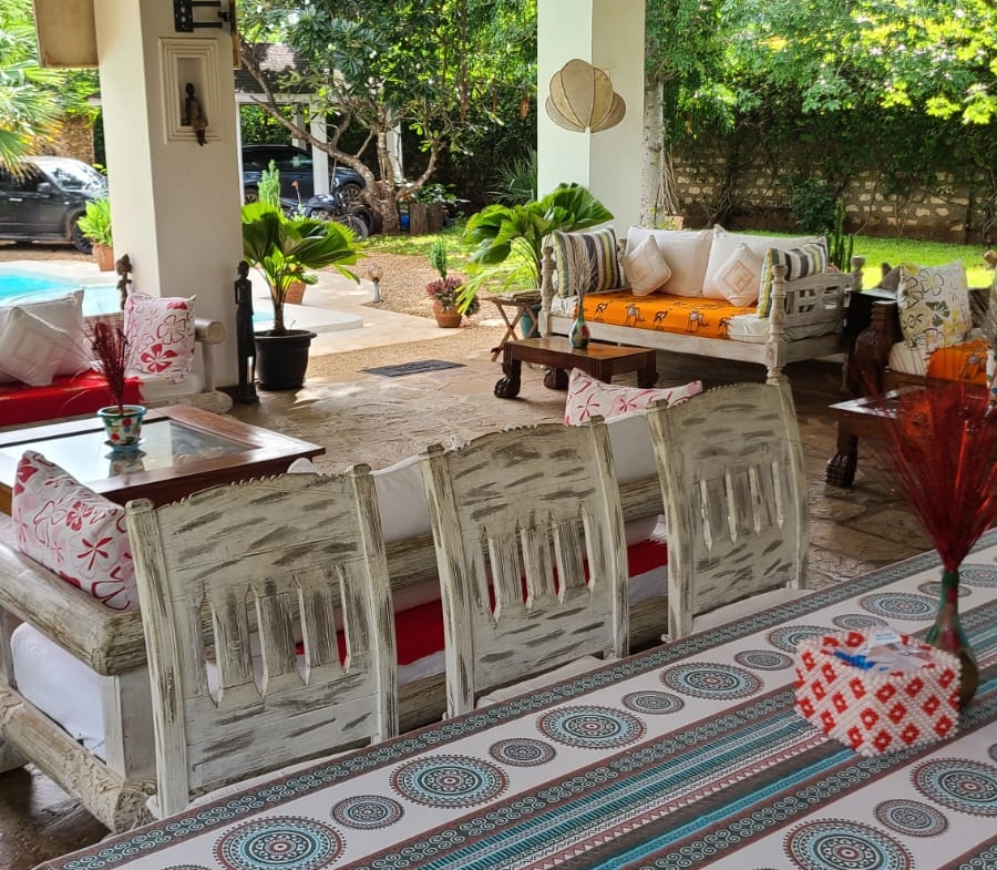 Exceptional short-stay villa for corporate retreats and private events. 5 ensuite bedrooms, pool, rooftop terrace and dedicated in-house chef. Contact Mkaazi Real Estate for packages and viewings.
