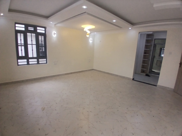 Executive 4-bedroom all-en-suite mansion for sale in Ruiru Mugutha. Gated community of 6 units, 40/80 plot, smart lighting, fitted kitchen, DSQ, and solar heating. Only 3.5 km from Thika Road. Asking KSh 22M.