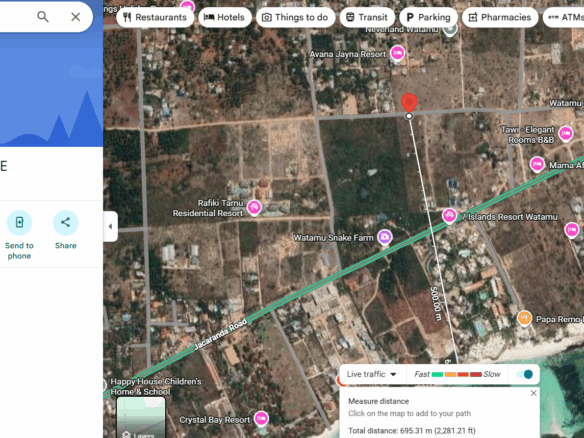 Quarter acres for sale Watamu, snake park