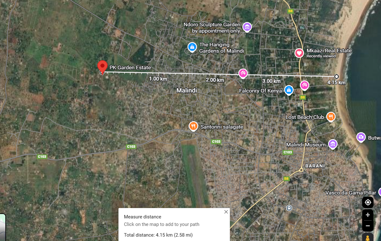 P.K Gardens Estate Resdential plots for sale in Malindi