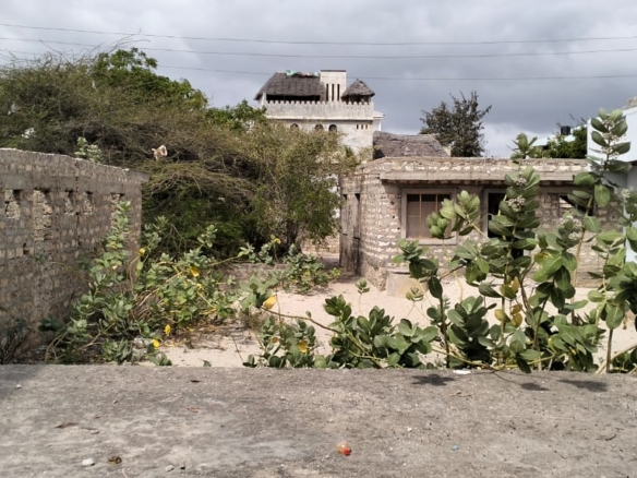 Quarter-acre second-row beach plot for sale in Lamu Wyoni with foundation and well, ideal for luxury coastal living or investment.
