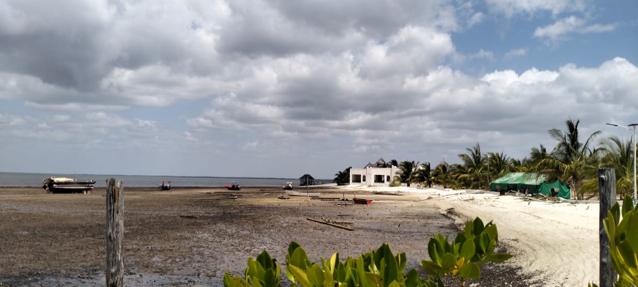 1.9-acre sandy beachfront property for sale in Mtangawanda Bori Lamu next to Bori Hotel, ideal for resort or luxury development.