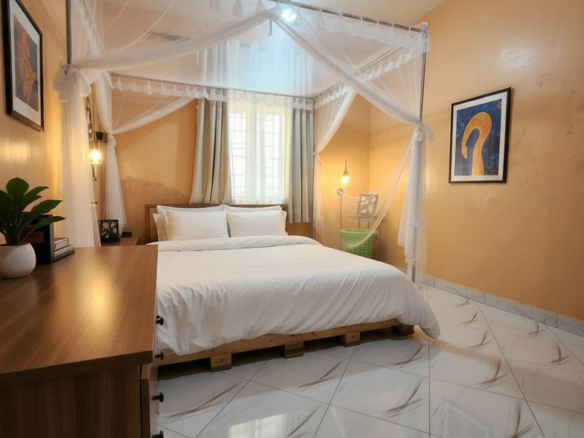 Furnished 1-bedroom shortlet apartment in Kibokoni Malindi with Wi-Fi, AC, parking, and kitchen for KES 3,500 per night.