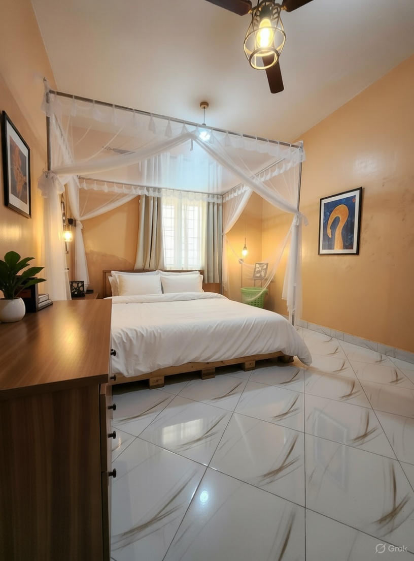 Furnished 1-bedroom shortlet apartment in Kibokoni Malindi with Wi-Fi, AC, parking, and kitchen for KES 3,500 per night.