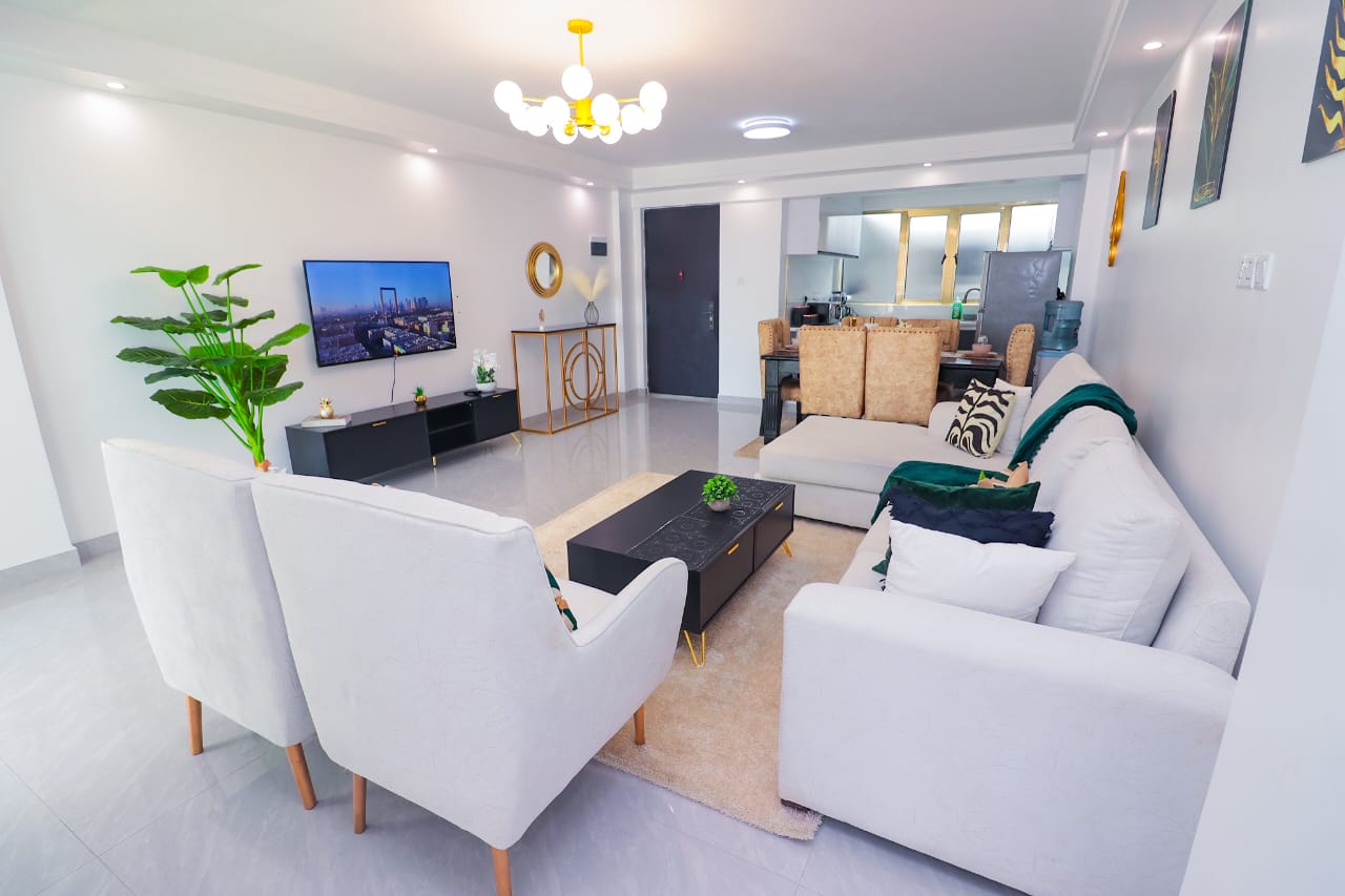 Short-stay apartments at Goldpark Homes Kilimani near Yaya Centre offering 1, 2, and 3-bedroom units from KES 10,000 per night.
