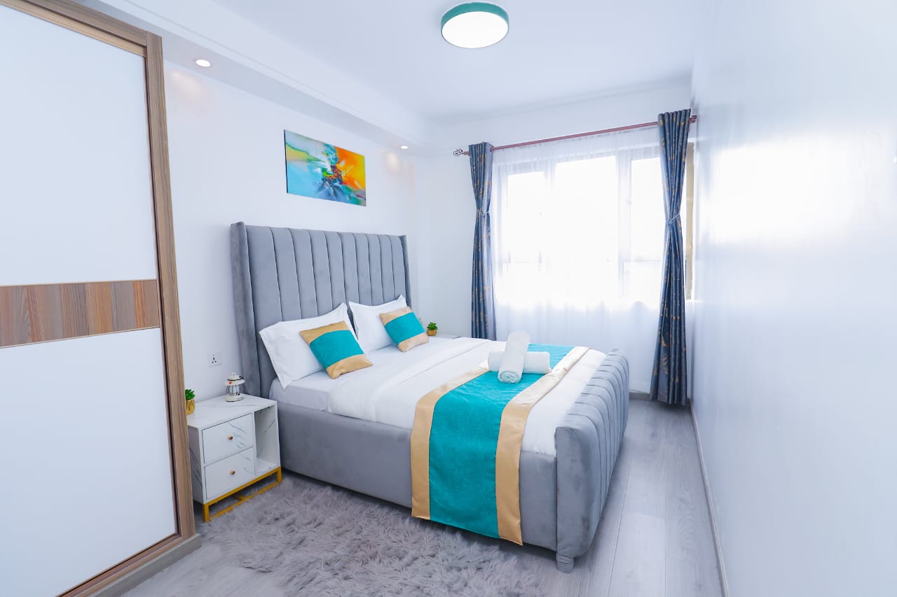 Short-stay apartments at Goldpark Homes Kilimani near Yaya Centre offering 1, 2, and 3-bedroom units from KES 10,000 per night.