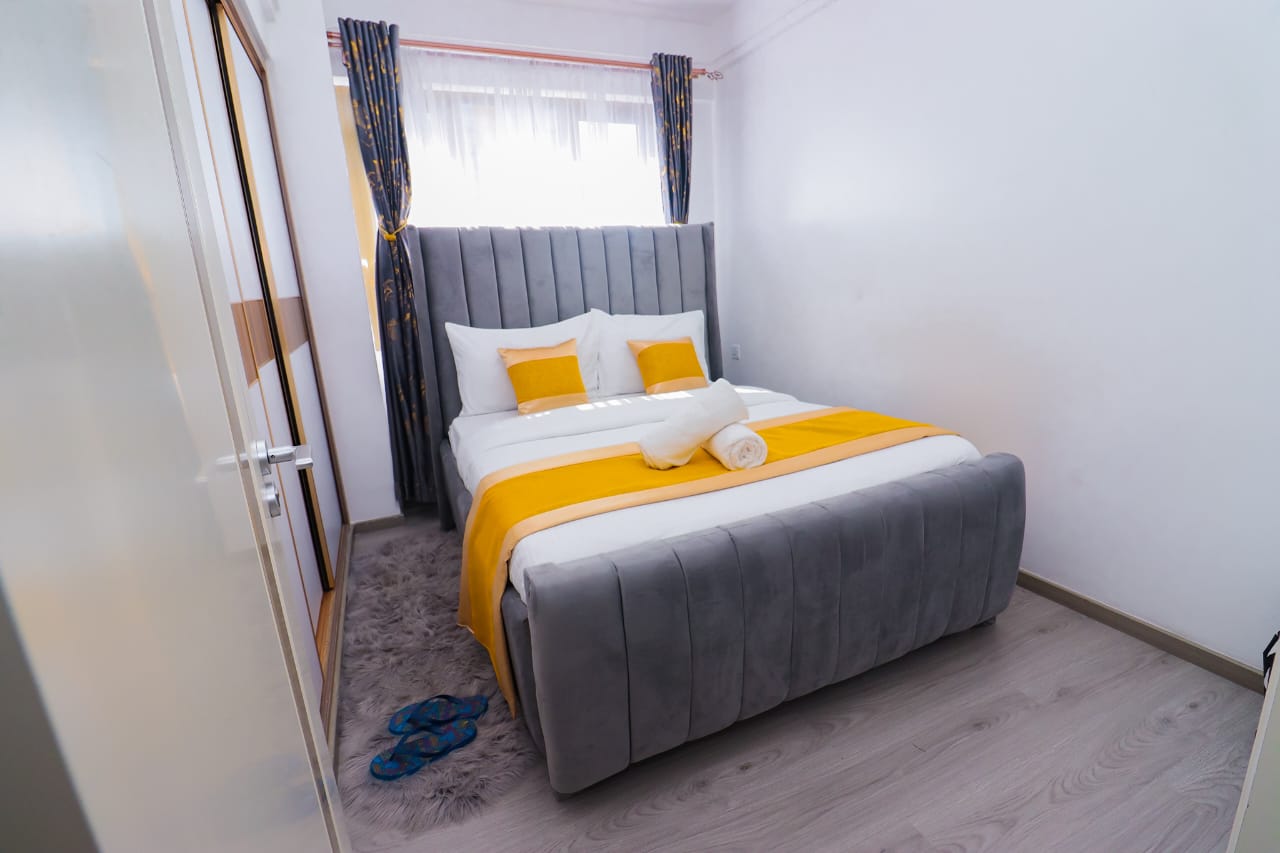 Short-stay apartments at Goldpark Homes Kilimani near Yaya Centre offering 1, 2, and 3-bedroom units from KES 10,000 per night.