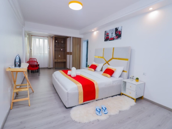 Short-stay apartments at Goldpark Homes Kilimani near Yaya Centre offering 1, 2, and 3-bedroom units from KES 10,000 per night.