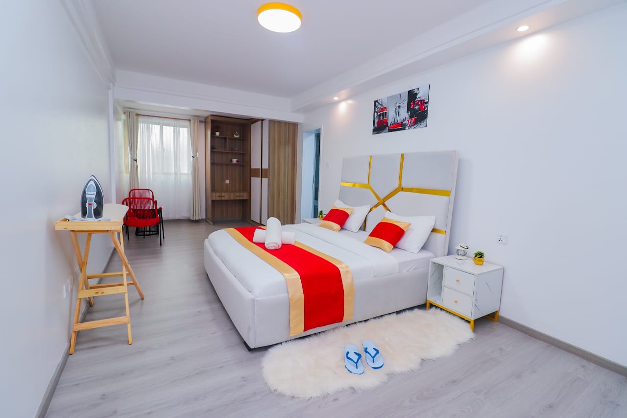 Short-stay apartments at Goldpark Homes Kilimani near Yaya Centre offering 1, 2, and 3-bedroom units from KES 10,000 per night.