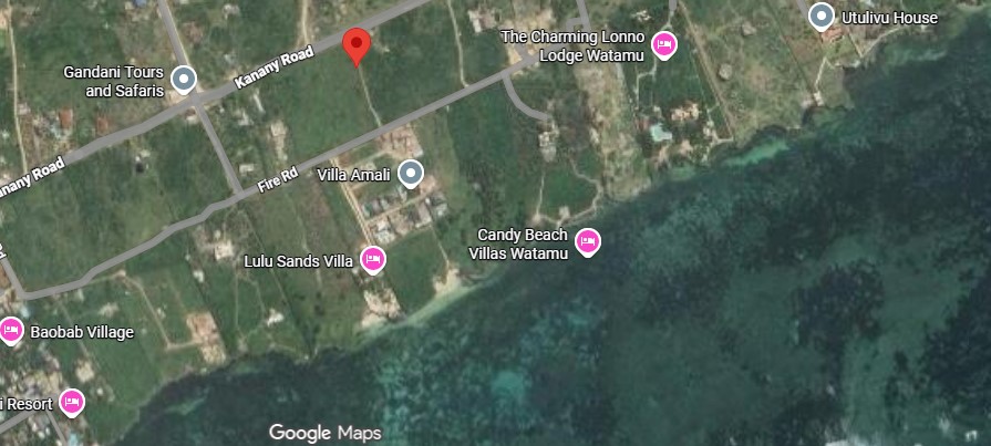 Prime 2-acre second-row plot for sale in Watamu near Lonno Lodge and Mawe Zuri with beach access and Jacaranda Road frontage.