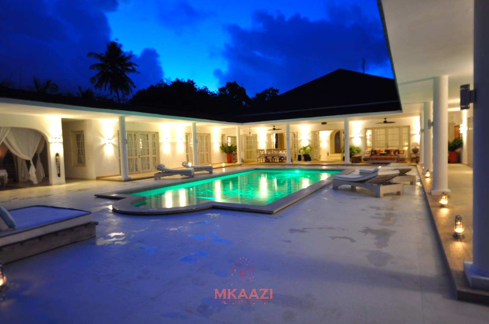 Luxury 4-bedroom villa for sale in Malindi near Casuarina Road with pool, landscaped gardens, staff quarters, and high-end finishes on 1.25 acres.