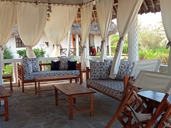 beachfront 2 bedroom villa for sale in Mambrui Malindi fully furnished villa with pool golf course and security