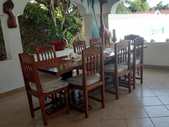 Fully furnished 3 bedroom ocean view villa for sale in Turtle Bay Watamu on quarter acre near beach with DSQ and garage