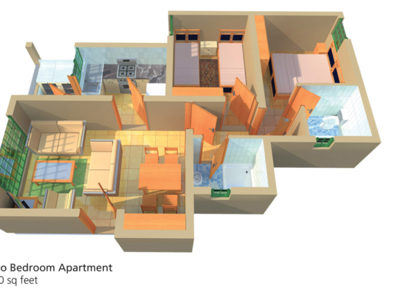 2-bedroom apartment for sale in Athi River at Sunset Boulevard Estate with tenant, balcony, and close proximity to Mombasa Road and malls.