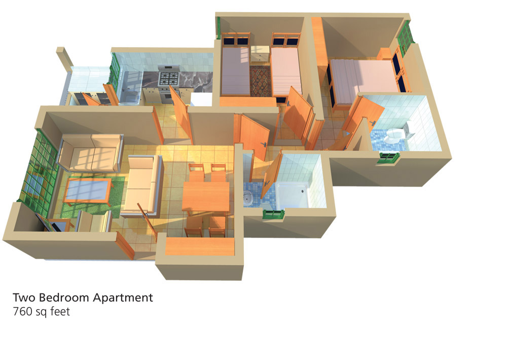 2-bedroom apartment for sale in Athi River at Sunset Boulevard Estate with tenant, balcony, and close proximity to Mombasa Road and malls.