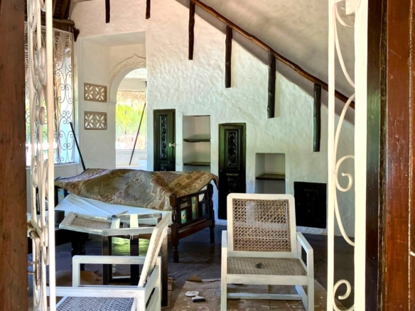 Partially furnished home for rent in P.K Estate Malindi with private pool, outdoor sitting area, SQ, and storage near Lamu Road.