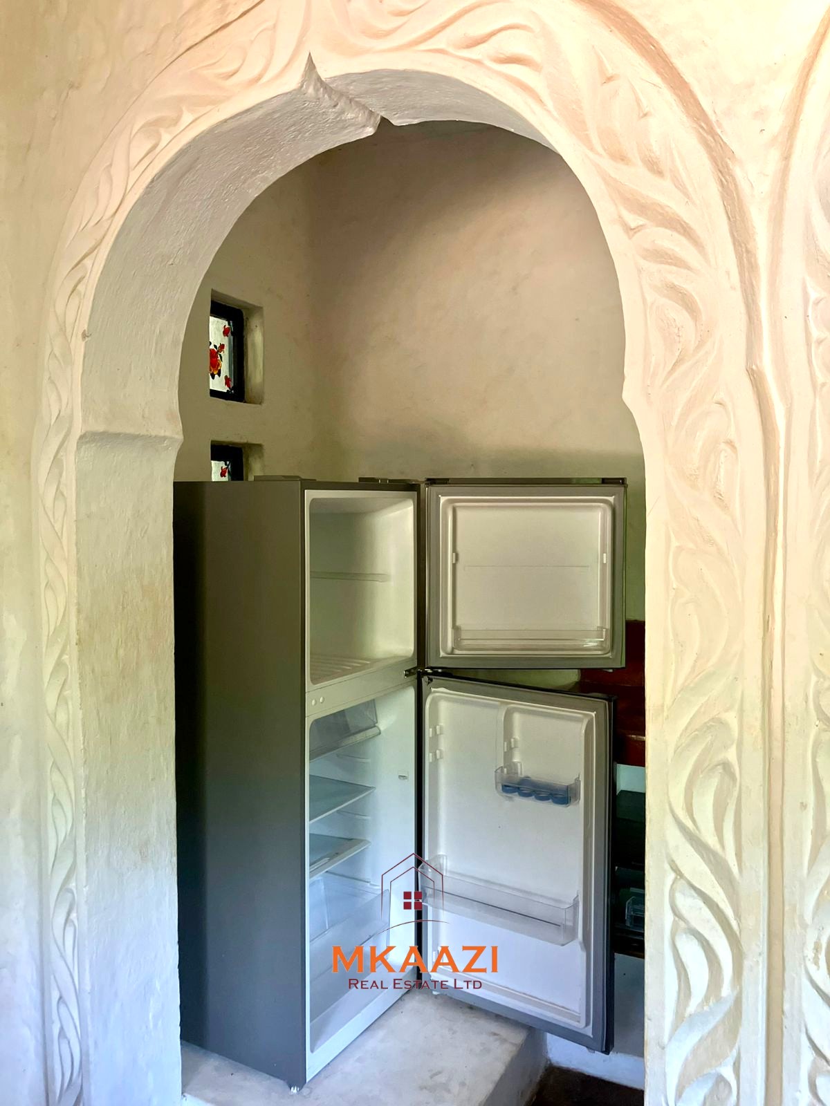 Partially furnished home for rent in P.K Estate Malindi with private pool, outdoor sitting area, SQ, and storage near Lamu Road.