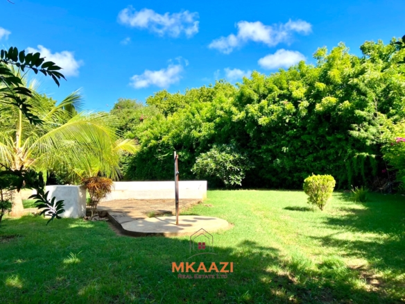 Partially furnished home for rent in P.K Estate Malindi with private pool, outdoor sitting area, SQ, and storage near Lamu Road.