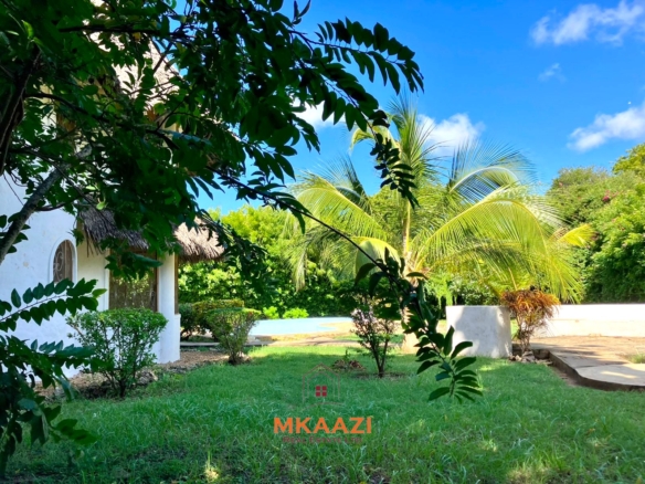 Partially furnished home for rent in P.K Estate Malindi with private pool, outdoor sitting area, SQ, and storage near Lamu Road.