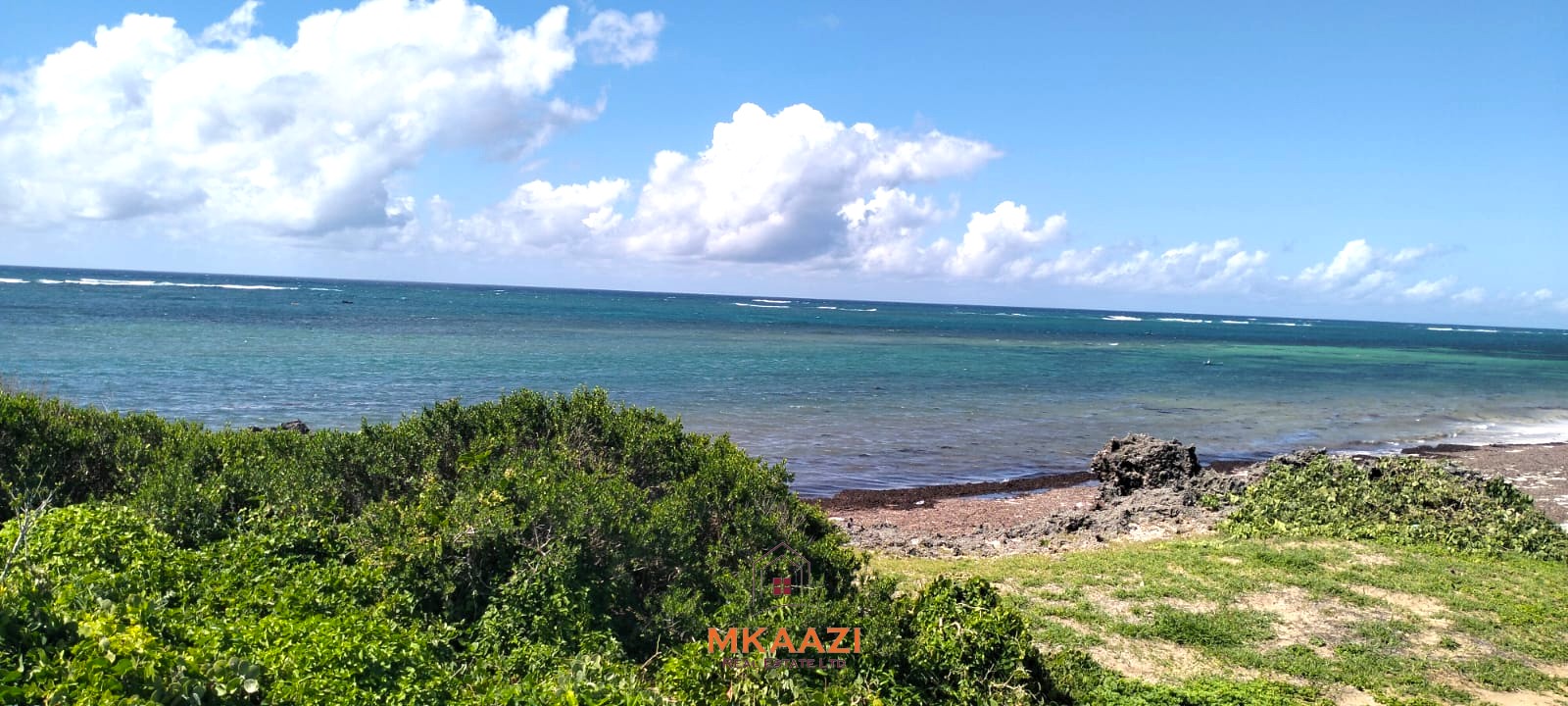45-acre beachfront land for sale in Uyombo Kenya with panoramic ocean views and luxury resort development potential.