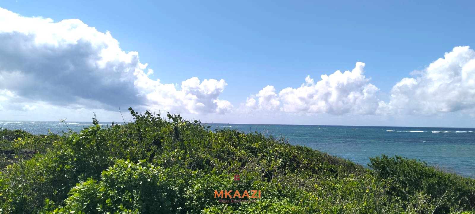 45-acre beachfront land for sale in Uyombo Kenya with panoramic ocean views and luxury resort development potential.