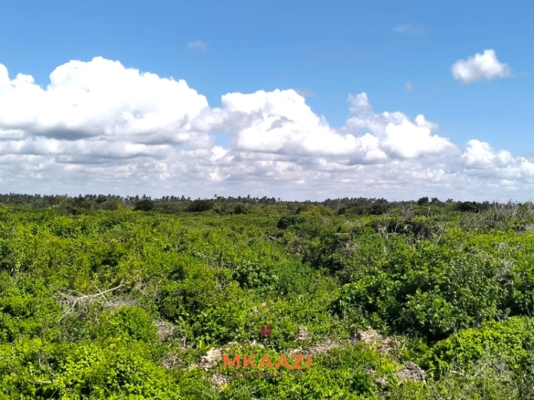 3-acre cliffside beachfront land for sale in Uyombo with sandy beach access and panoramic Indian Ocean views.