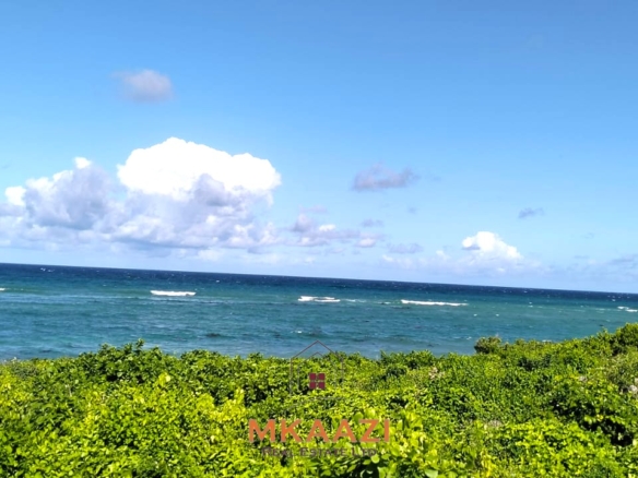 20-acre beachfront land for sale in Chumani featuring sandy beach access, gated and walled boundaries, coral bedrock foundation, and premium investment potential.