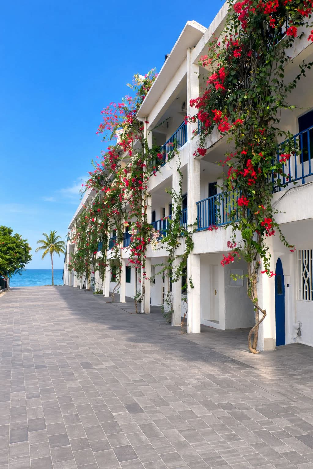Beachfront 1 bedroom apartment for sale in Oasis Village Malindi with ocean and pool views