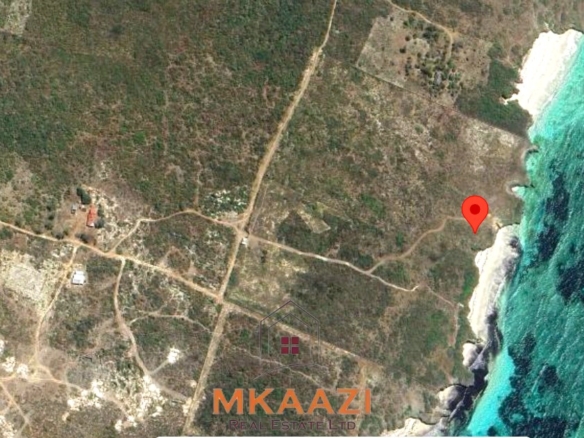 20-acre beachfront land for sale in Chumani featuring sandy beach access, gated and walled boundaries, coral bedrock foundation, and premium investment potential.