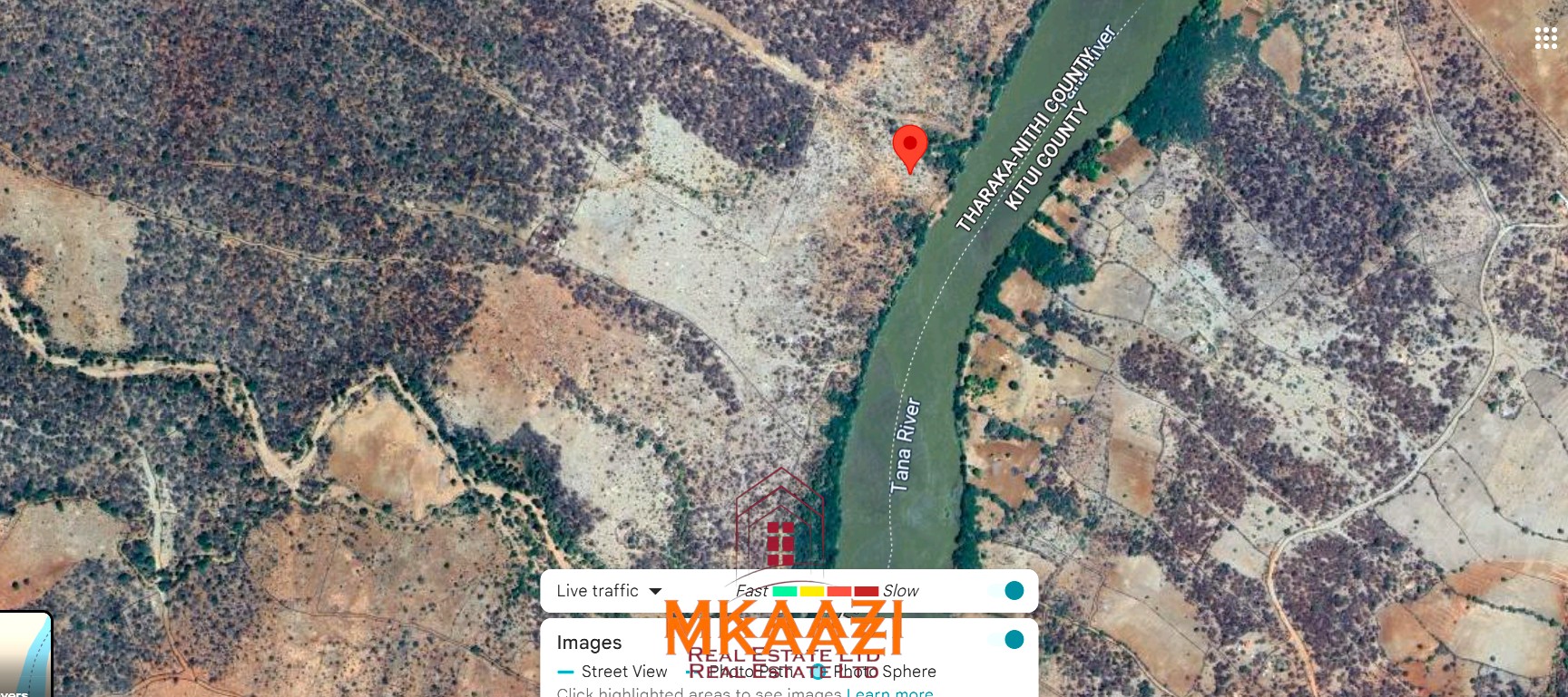 500 acres of virgin land for sale in Tharaka with direct Tana River frontage, suitable for commercial farming, irrigation projects, ranching, agro-processing, and long-term investment.