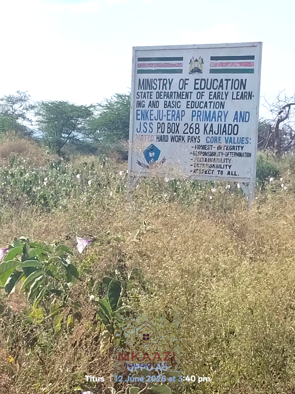 Prime 20-acre fertile agricultural land for sale in Emotoroki with brown loamy soil, road frontage, freehold title, and excellent farming potential.