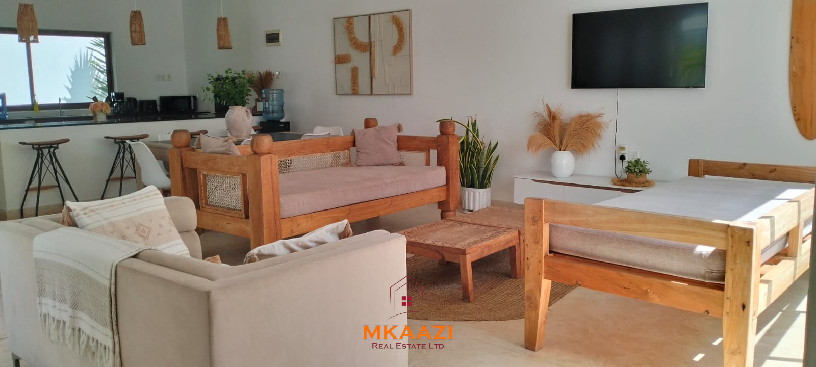 Two 2-bedroom bungalows for sale near Garoda on a quarter-acre property featuring ensuite master bedrooms with bathtubs, swimming pool, landscaped gardens, and operating as a hospitality business.