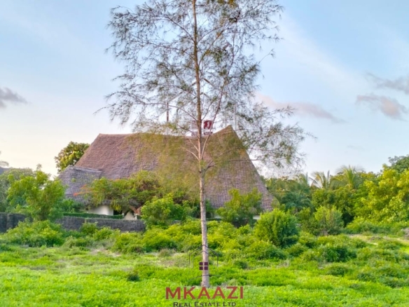 Prime 1.15-acre road frontage property for sale on Casuarina Road, Malindi, located directly on tarmac and within walking distance to the beach.