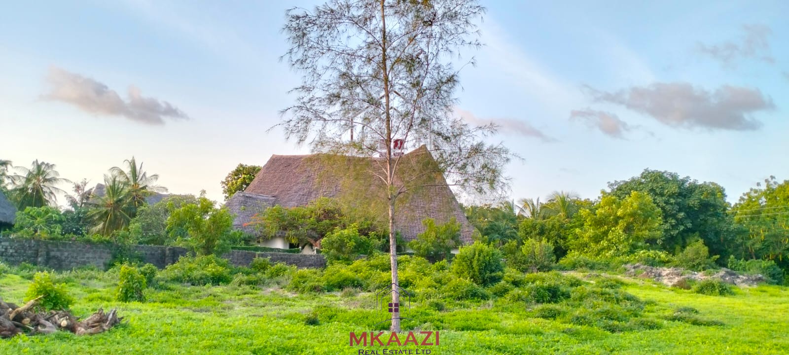 Prime 1.15-acre road frontage property for sale on Casuarina Road, Malindi, located directly on tarmac and within walking distance to the beach.