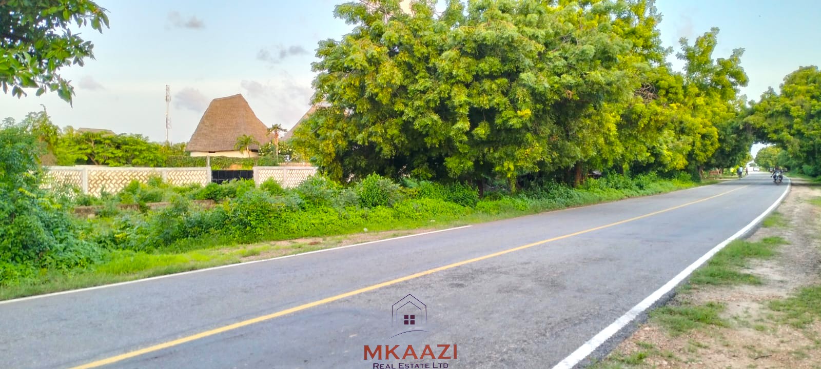 Prime 1.15-acre road frontage property for sale on Casuarina Road, Malindi, located directly on tarmac and within walking distance to the beach.
