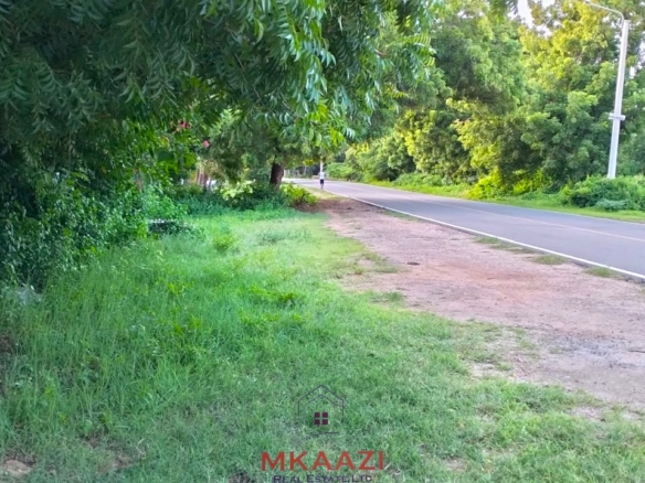 Prime 1.15-acre road frontage property for sale on Casuarina Road, Malindi, located directly on tarmac and within walking distance to the beach.