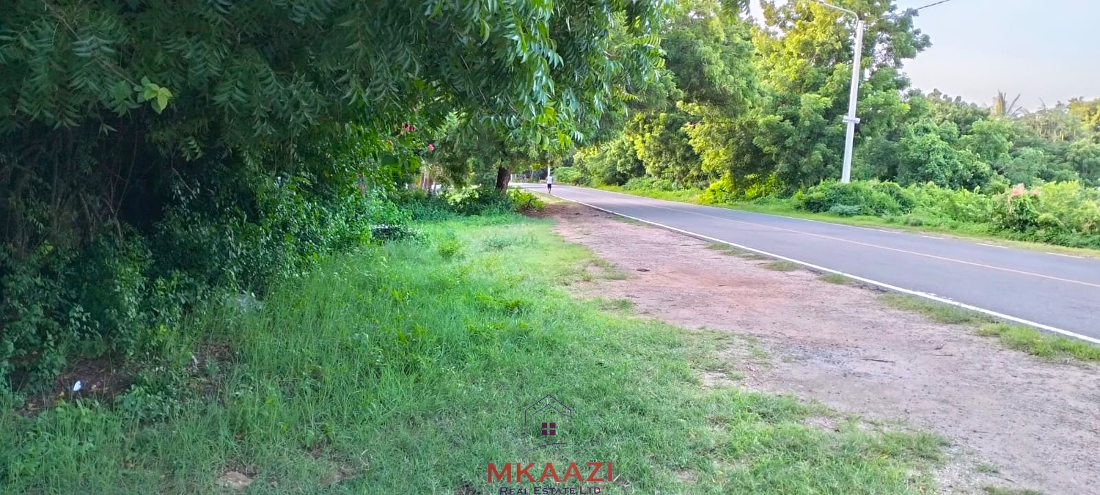 Prime 1.15-acre road frontage property for sale on Casuarina Road, Malindi, located directly on tarmac and within walking distance to the beach.