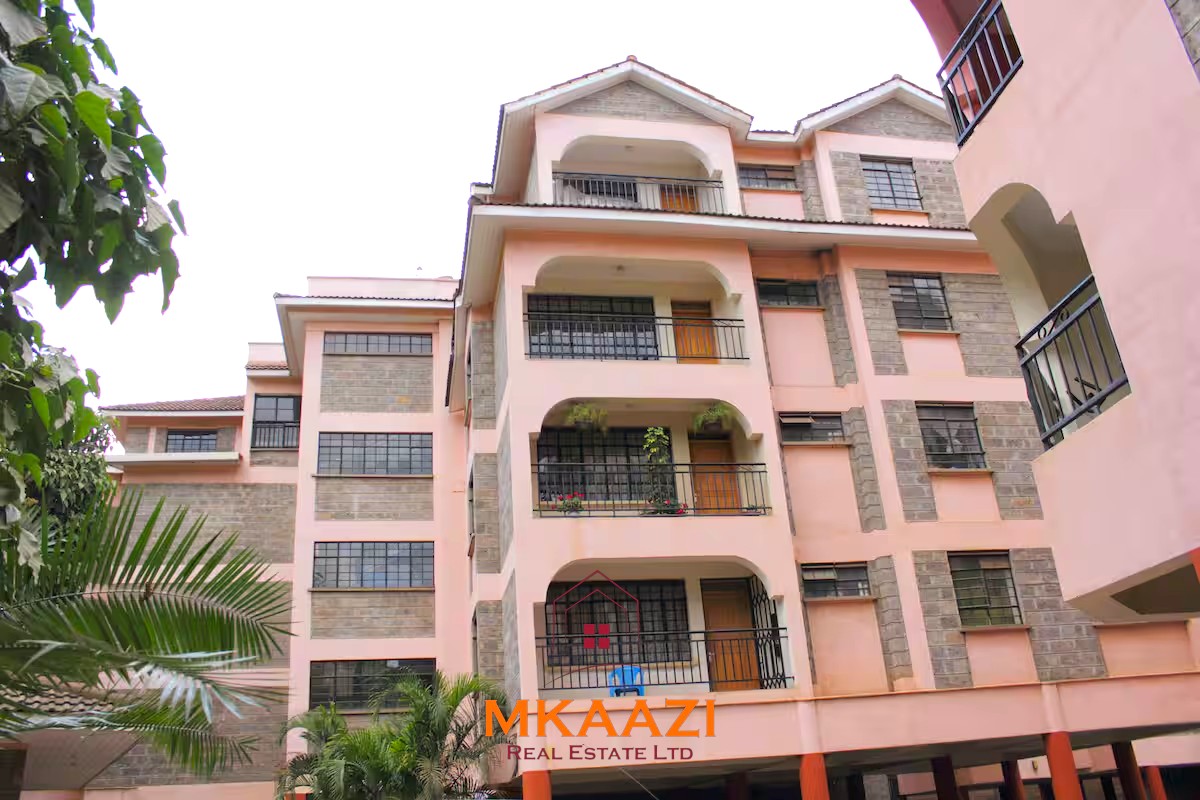 Luxury 3-bedroom apartment for sale in Lavington Nairobi, measuring 121 sqm, available furnished at KSh 14.5M or unfurnished at KSh 13.5M within a secure gated and walled community.