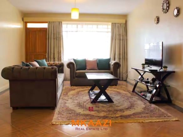 Luxury 3-bedroom apartment for sale in Lavington Nairobi, measuring 121 sqm, available furnished at KSh 14.5M or unfurnished at KSh 13.5M within a secure gated and walled community.