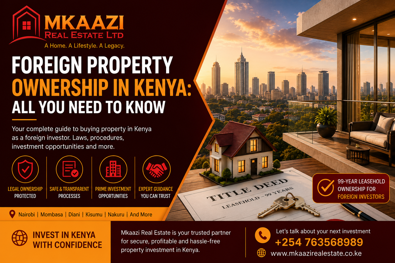 Foreign investors buying property in Kenya with Mkaazi Real Estate Ltd