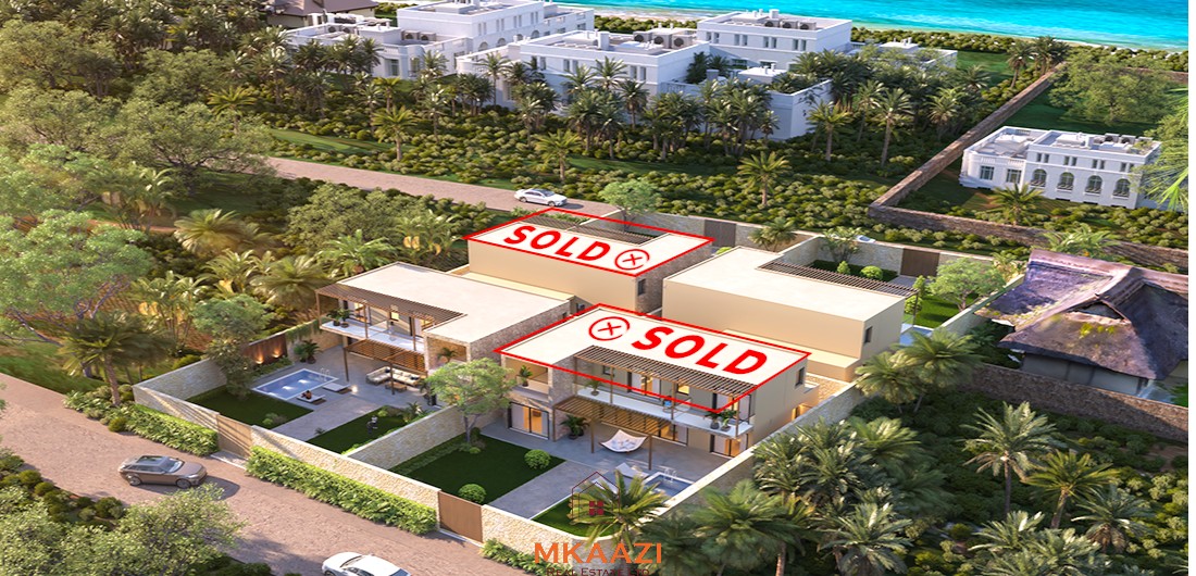 Luxury 4-bedroom villas with private pools for sale in Watamu, located 300 metres from the beach with private gardens and premium finishes.
