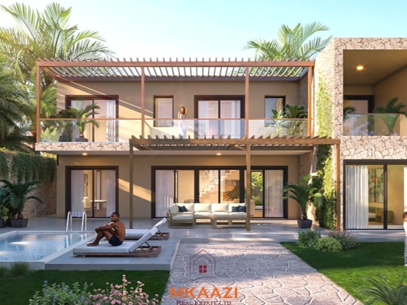 Luxury 4-bedroom villas with private pools for sale in Watamu, located 300 metres from the beach with private gardens and premium finishes.