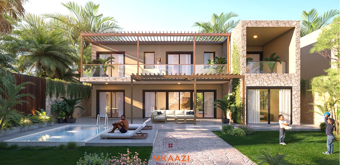 Luxury 4-bedroom villas with private pools for sale in Watamu, located 300 metres from the beach with private gardens and premium finishes.