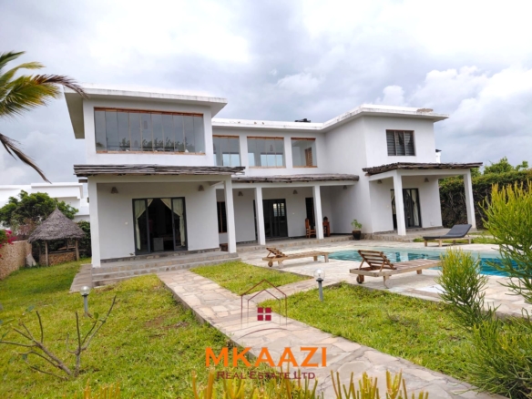 Fully furnished 3-bedroom all-ensuite villa with swimming pool, staff house, borehole, and landscaped garden for sale in Fragola, Watamu.