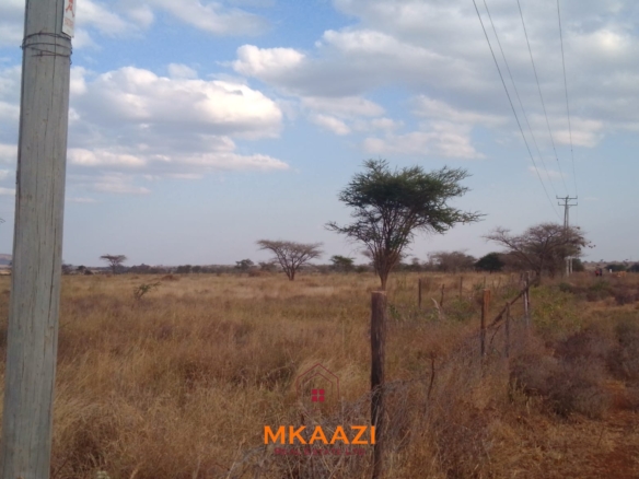 50×100 plots for sale at 10514 Titeeyio Hub along Emai–Loitoktok Road, 2km from Duka Moja. Ready title deeds, highway access and utilities underway.