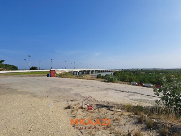 Prime 7.3-hectare road-frontage land for sale in Dongo Kundu, Mombasa, near the Mombasa–Kwale border and adjacent to mangrove forest.