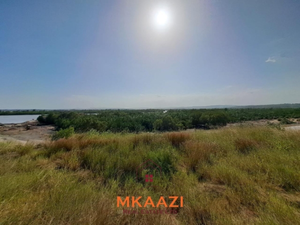 Prime 7.3-hectare road-frontage land for sale in Dongo Kundu, Mombasa, near the Mombasa–Kwale border and adjacent to mangrove forest.